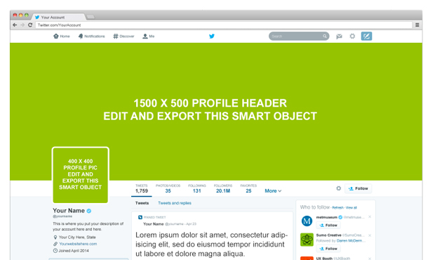 Twitter PSD Mockup Template
